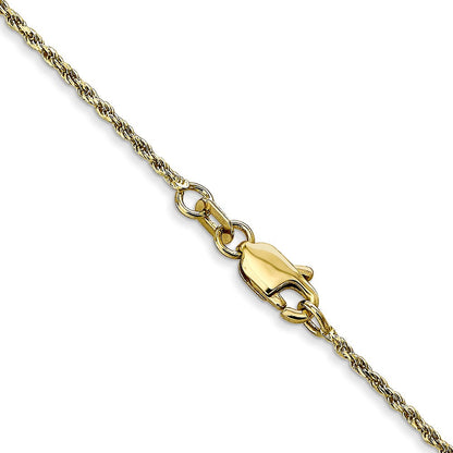 10K Gelbgold 1.15mm Diamantiert Machine Made Kordel Halskette