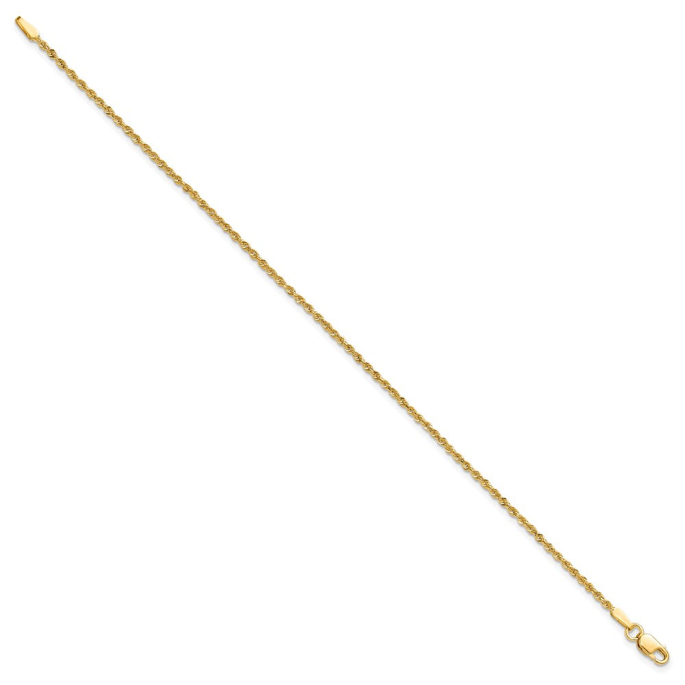 10K Gelbgold 1.5mm Diamantiert Kordel Kette Fußkettchen