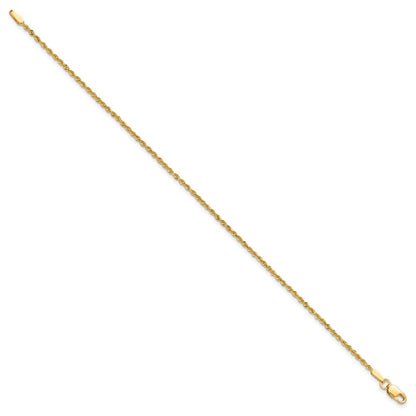 10K Gelbgold 1.5mm Diamantiert Kordel Gliederarmband
