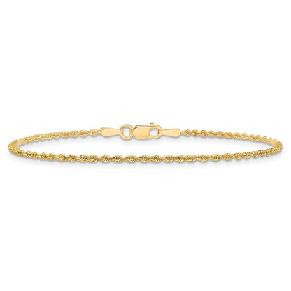 10K Gelbgold 1.5mm Diamantiert Kordel Gliederarmband