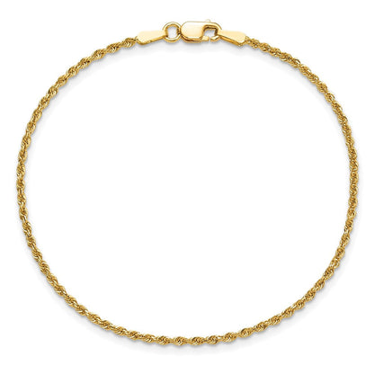 10K Gelbgold 1.5mm Diamantiert Kordel Gliederarmband
