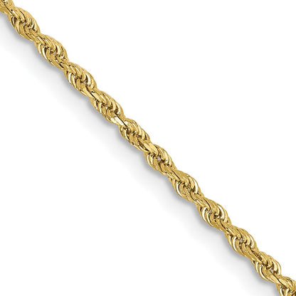 10K Gelbgold 1.5mm Diamantiert Kordel Halskette