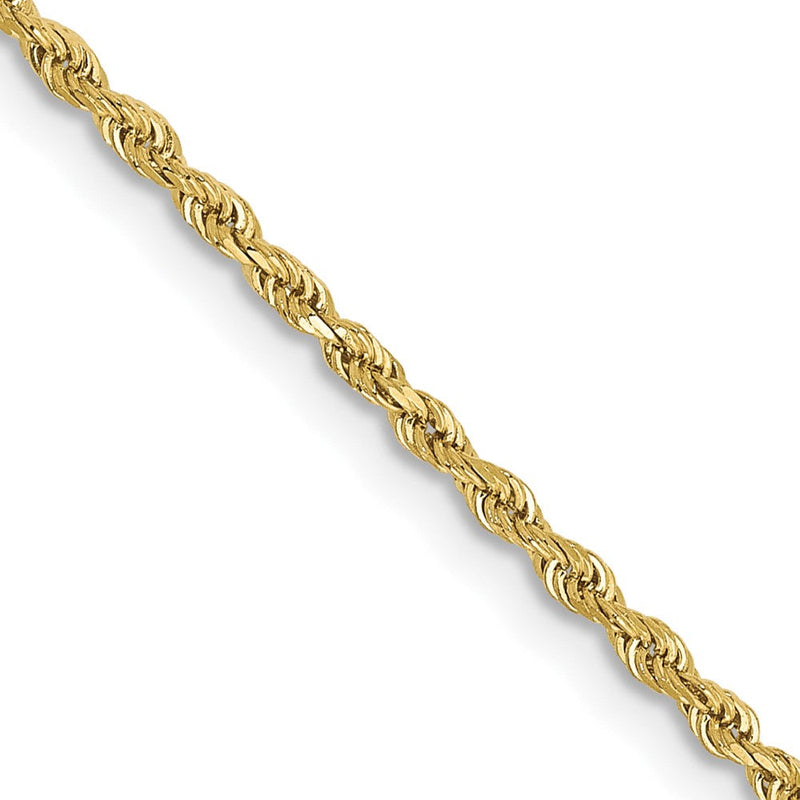 10K Gelbgold 1.5mm Diamantiert Kordel Halskette