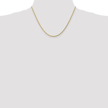 10K Gelbgold 1.75mm Diamantiert Kordel Halskette