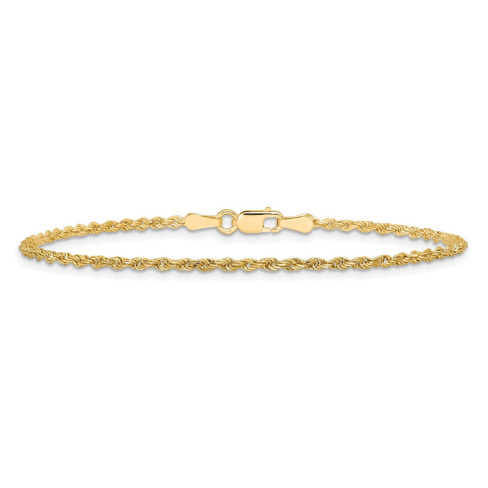 10K Gelbgold 1.75mm Diamantiert Kordel Gliederarmband