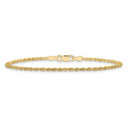10K Gelbgold 1.75mm Diamantiert Kordel Kette Fußkettchen