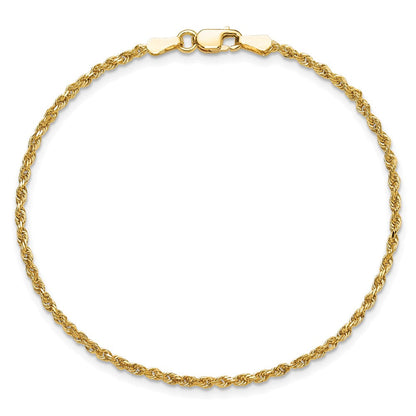 10K Gelbgold 1.75mm Diamantiert Kordel Gliederarmband