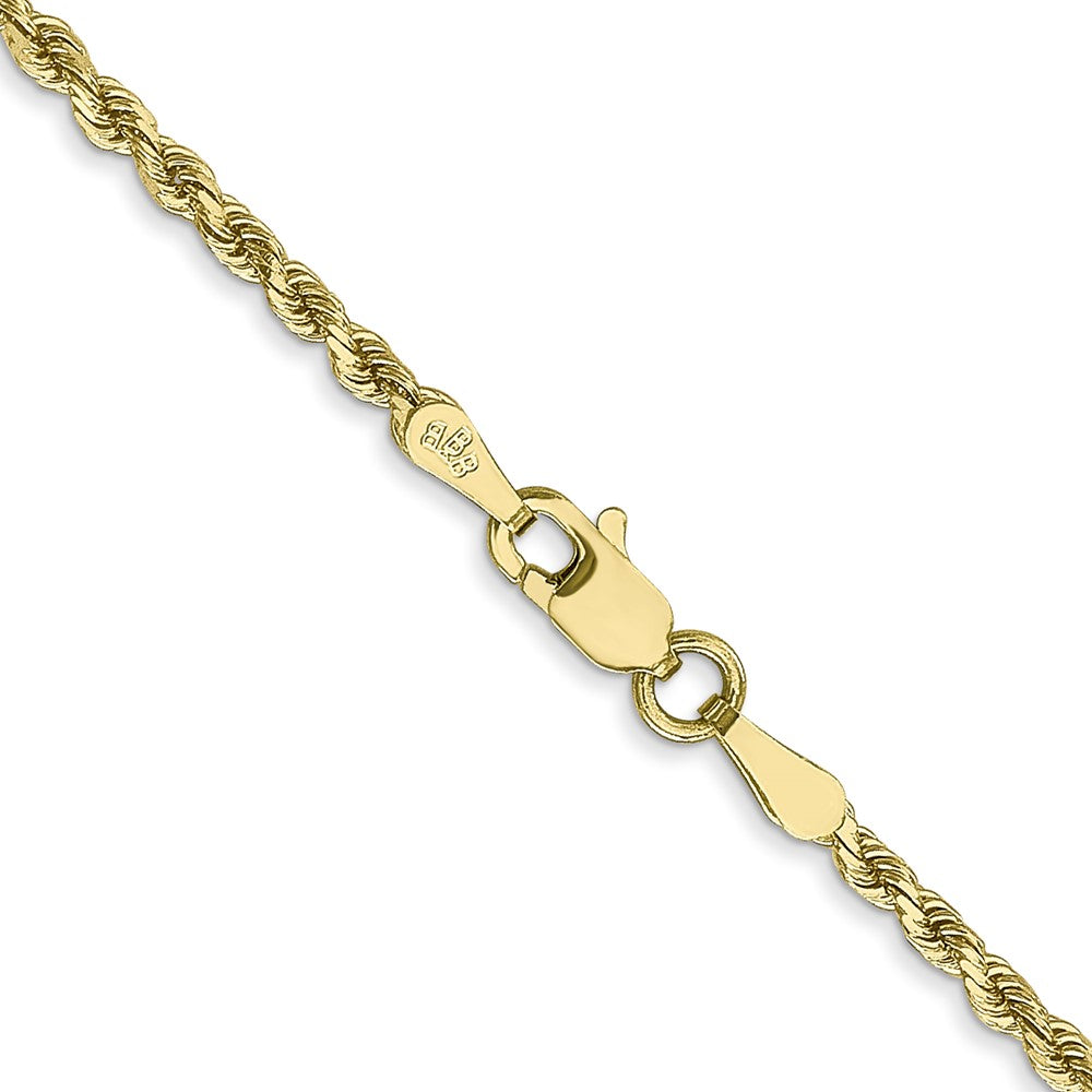10K Gelbgold 2mm Diamantiert Kordel Halskette