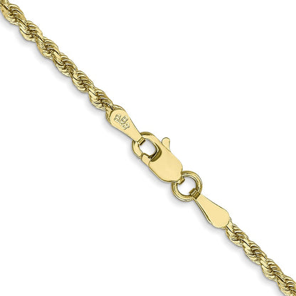 10K Gelbgold 2mm Diamantiert Kordel Halskette