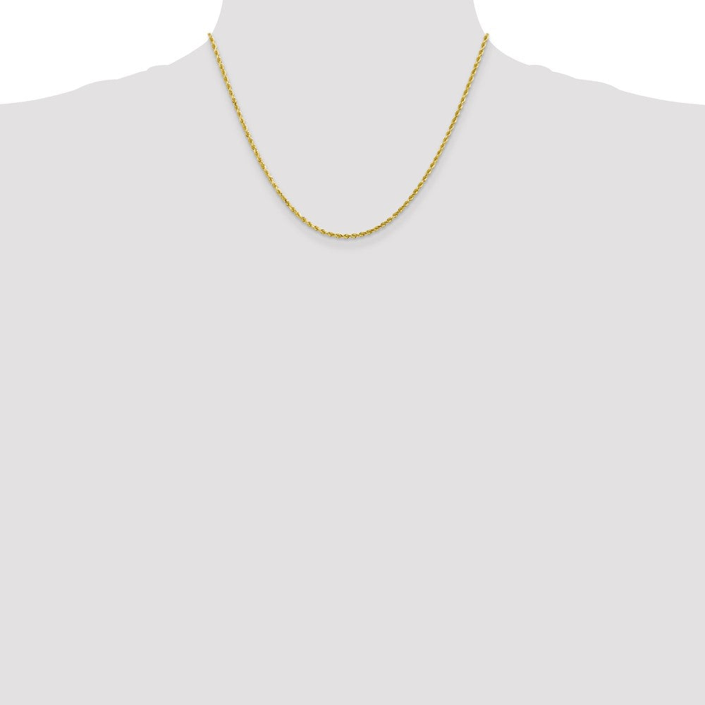 10K Gelbgold 2mm Diamantiert Kordel Halskette