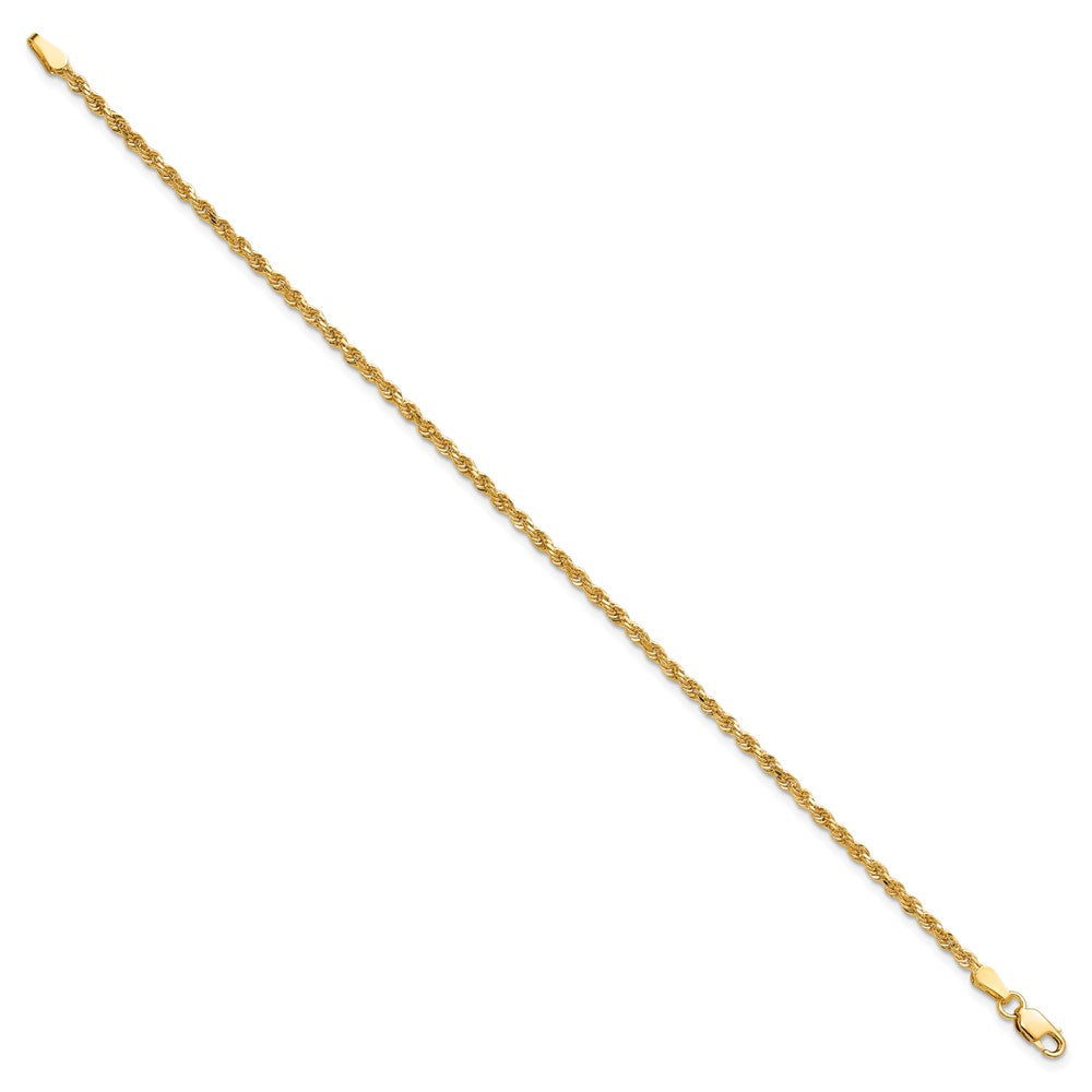 10K Gelbgold 2mm Diamantiert Kordel Gliederarmband
