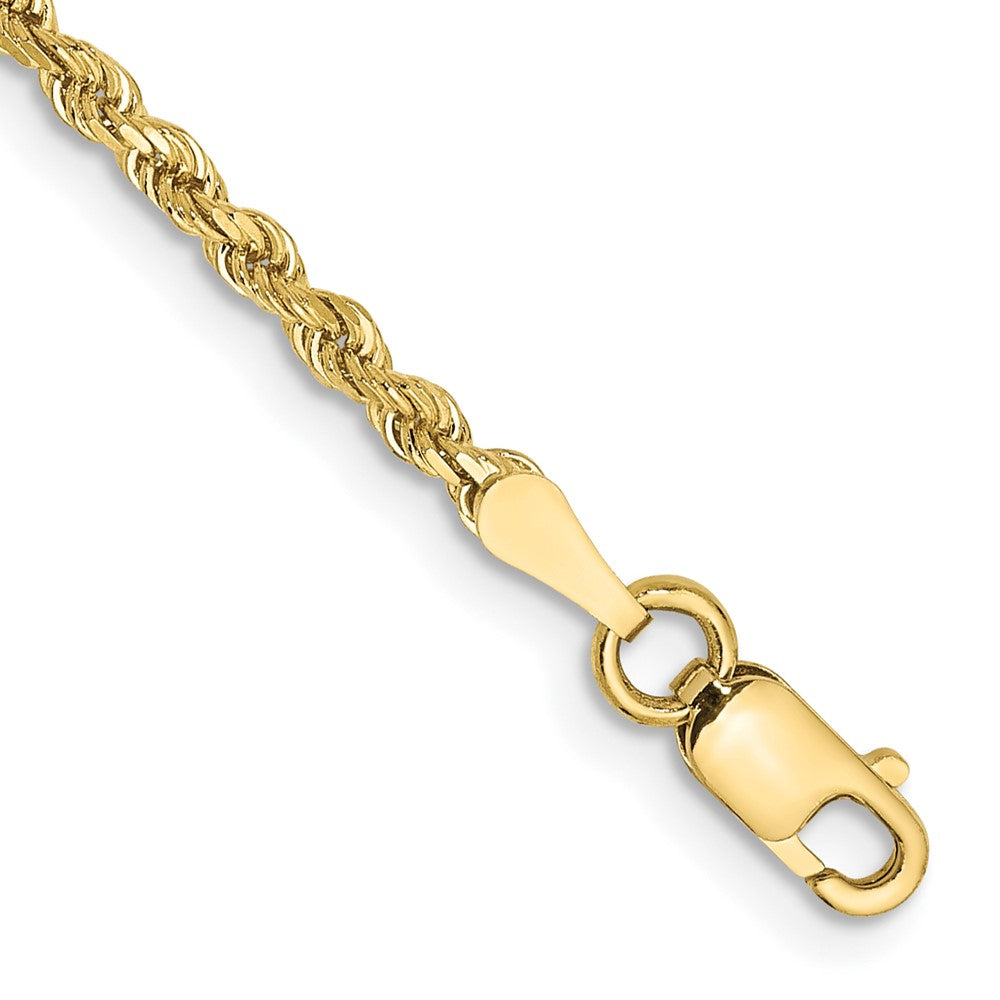 10K Gelbgold 2mm Diamantiert Kordel Gliederarmband