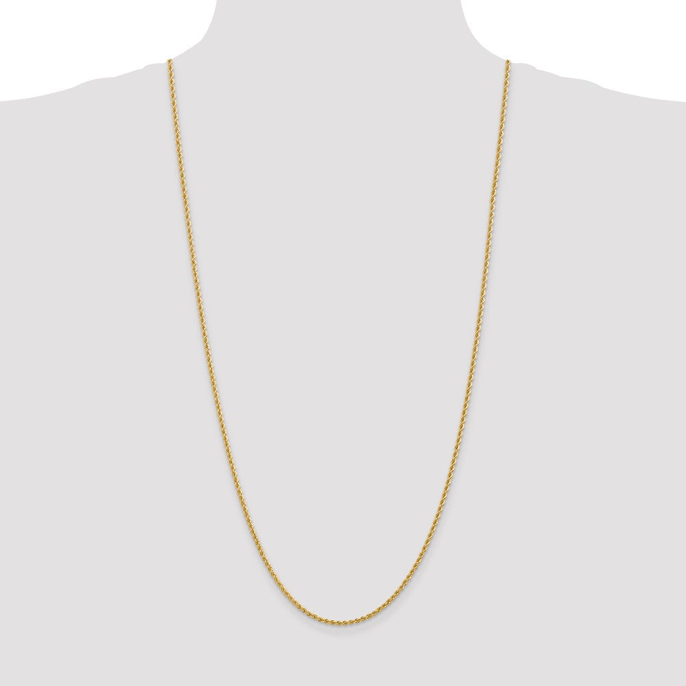 10K Gelbgold 2.25mm Massiv Kordel Halskette