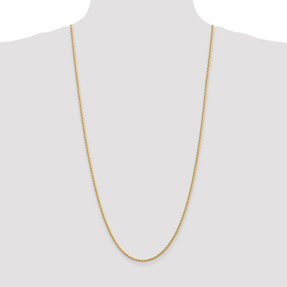 10K Gelbgold 2.25mm Massiv Kordel Halskette