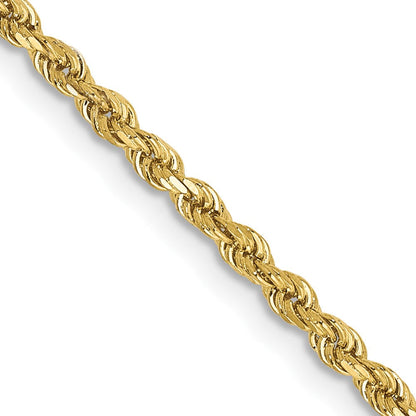 10K Gelbgold 2mm Diamantiert Kordel Halskette