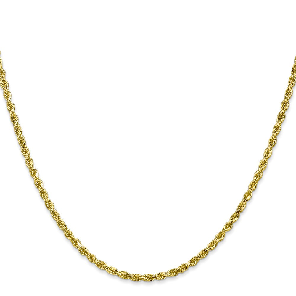 10K Gelbgold 2.5mm Halbmassiv Kordel Halskette