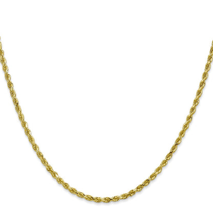 10K Gelbgold 2.5mm Halbmassiv Kordel Halskette