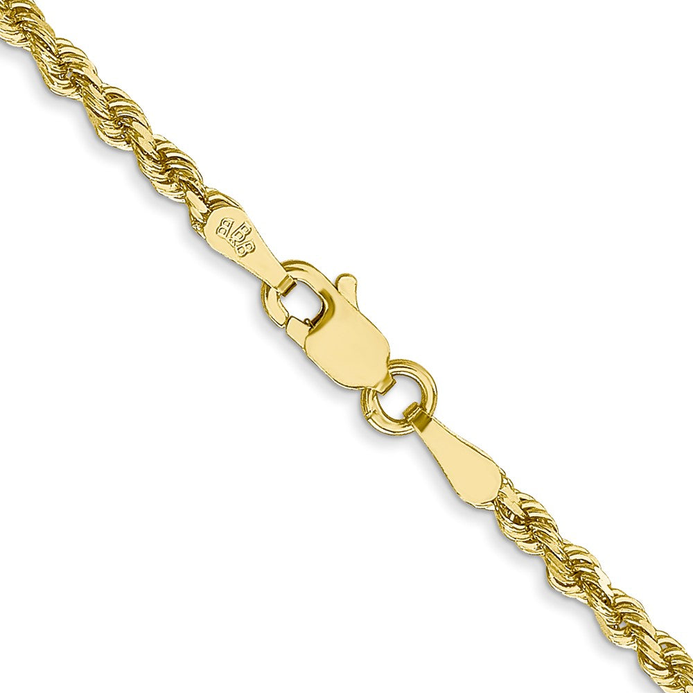 10K Gelbgold 2.5mm Halbmassiv Kordel Gliederarmband