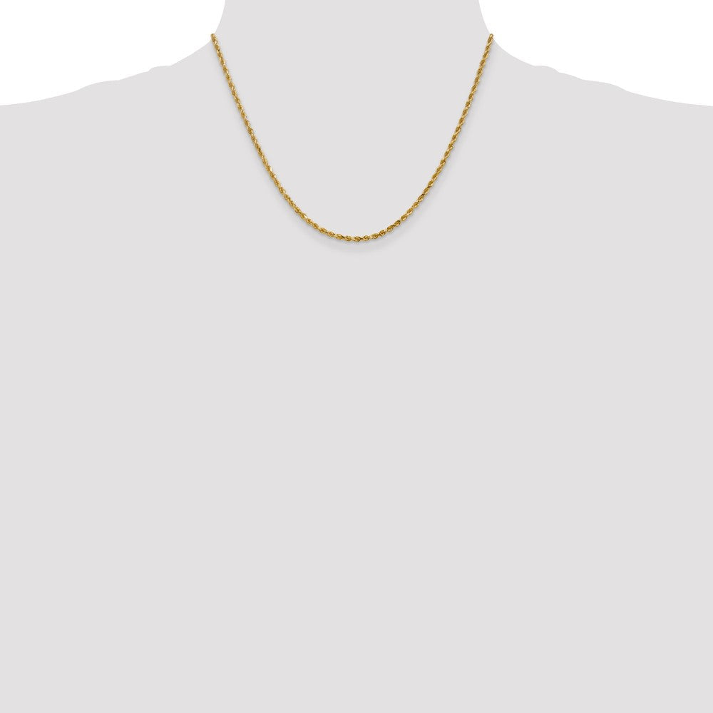 10K Gelbgold 2.25mm Diamantiert Kordel Halskette