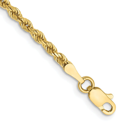 10K Gelbgold 2.25mm Diamantiert Kordel Gliederarmband