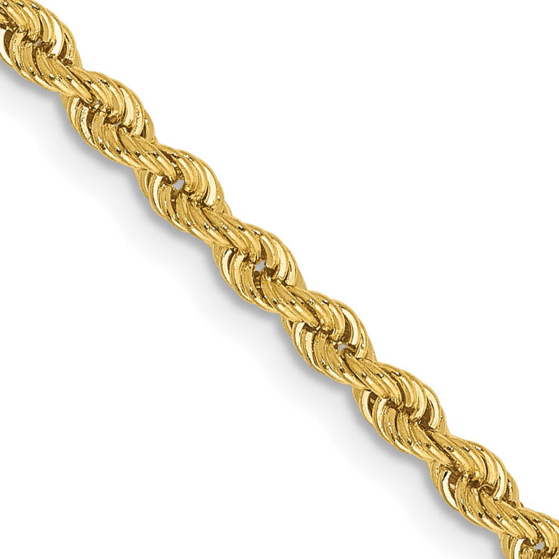 10K Gelbgold 2.5mm Massiv Kordel Halskette