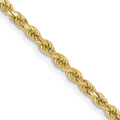 10K Gelbgold 2.25mm Diamantiert Kordel Halskette