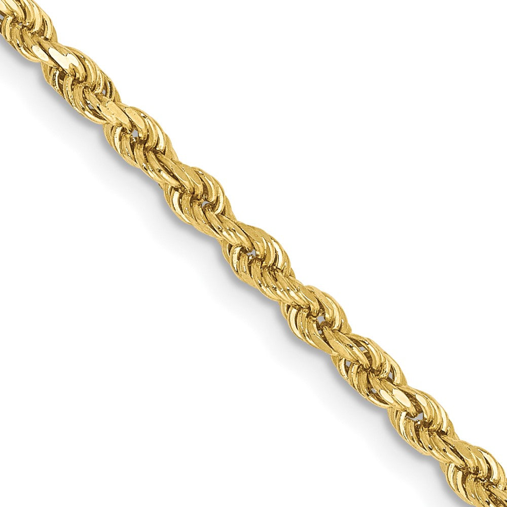 10K Gelbgold 2.5mm Halbmassiv Kordel Gliederarmband