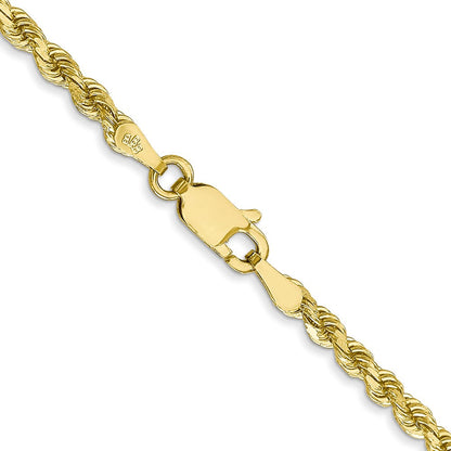 10K Gelbgold 2.75mm Diamantiert Kordel Halskette