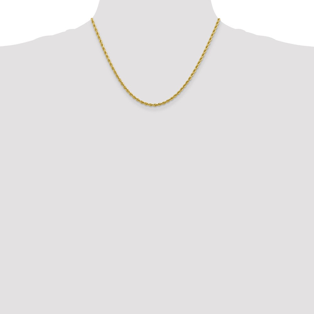 10K Gelbgold 2.75mm Diamantiert Kordel Halskette