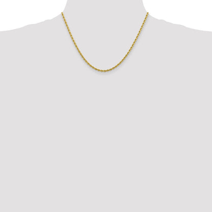 10K Gelbgold 2.75mm Diamantiert Kordel Halskette