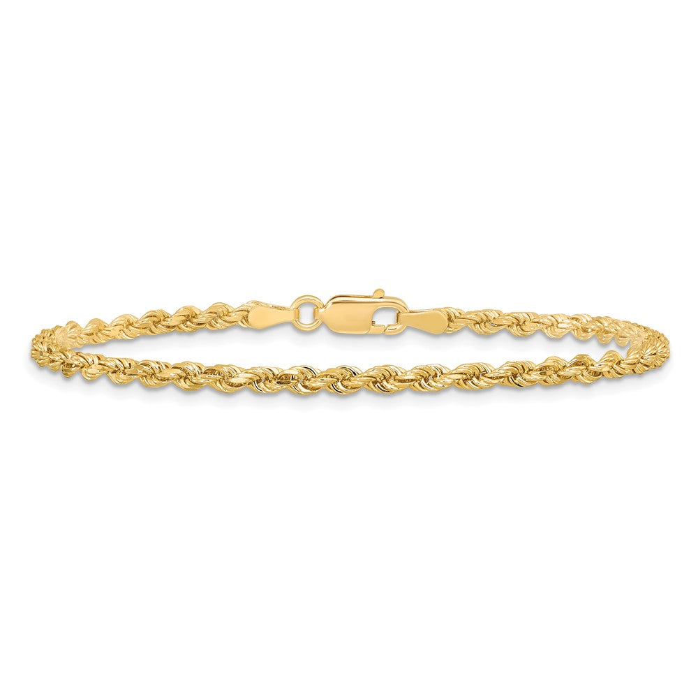 10K Gelbgold 2.75mm Diamantiert Kordel Gliederarmband