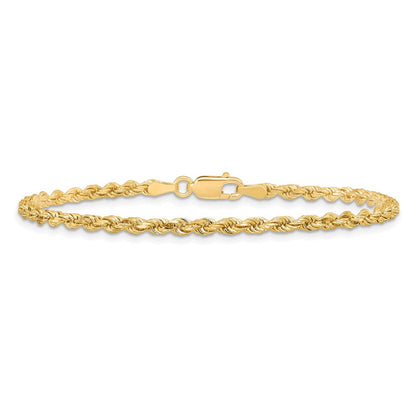 10K Gelbgold 2.75mm Diamantiert Kordel Gliederarmband