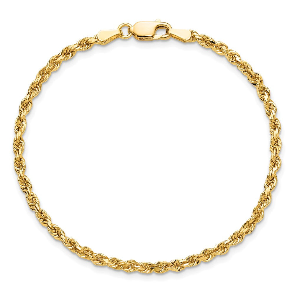 10K Gelbgold 2.75mm Diamantiert Kordel Gliederarmband