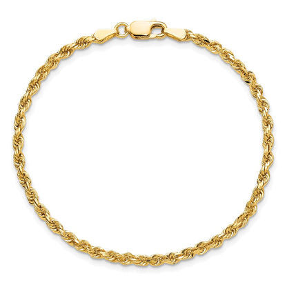 10K Gelbgold 2.75mm Diamantiert Kordel Gliederarmband