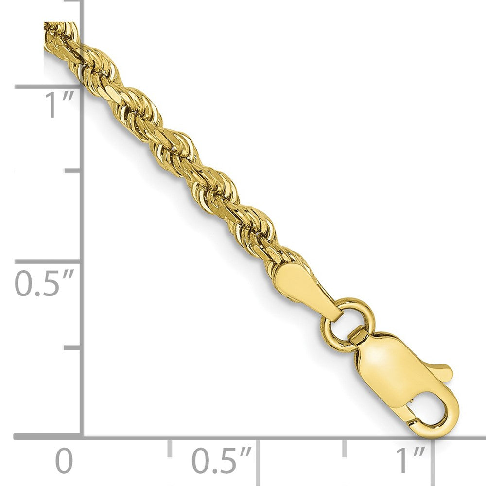10K Gelbgold 2.75mm Diamantiert Kordel Gliederarmband