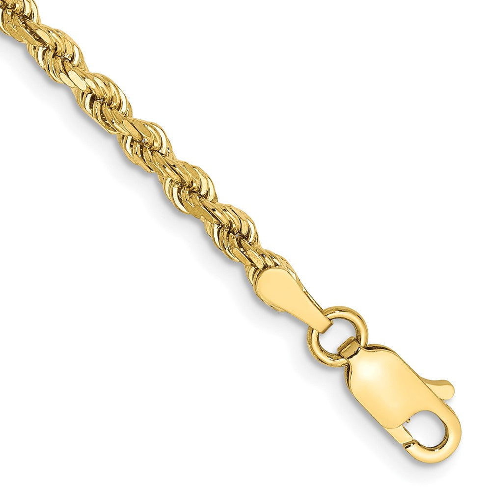 10K Gelbgold 2.75mm Diamantiert Kordel Kette Fußkettchen