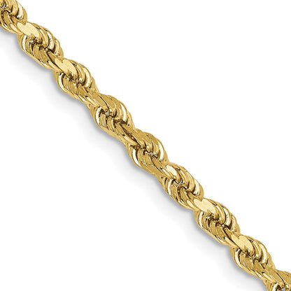 10K Gelbgold 2.75mm Diamantiert Kordel Halskette