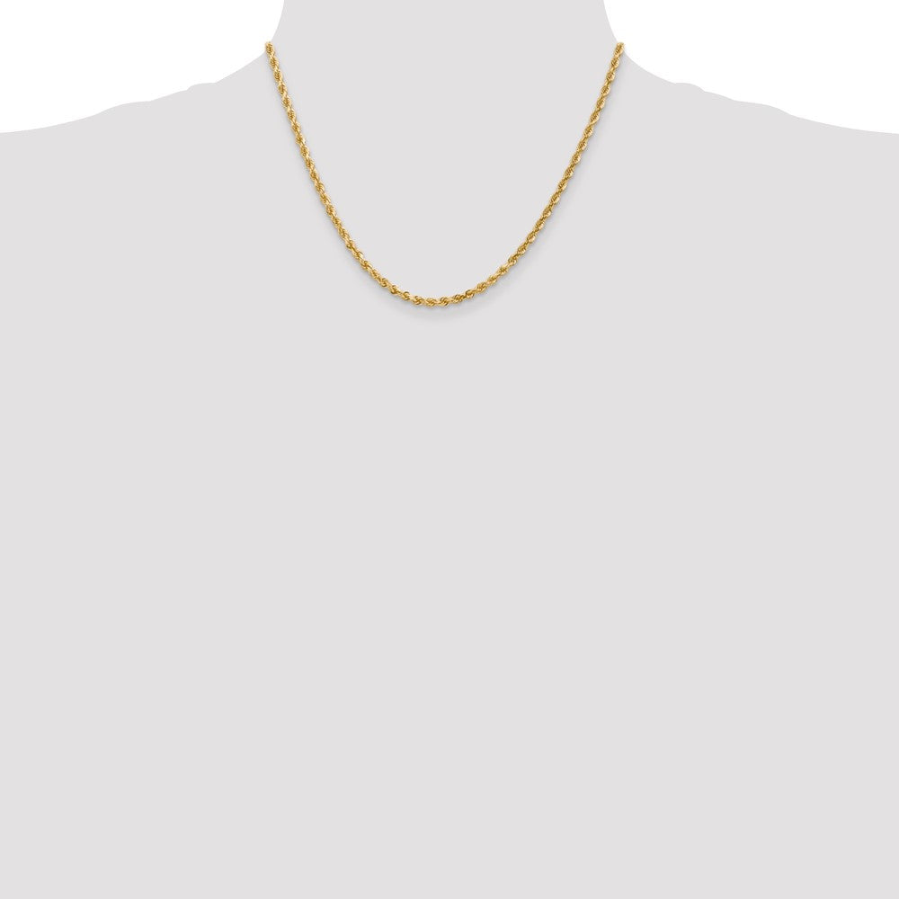 10K Gelbgold 3mm Diamantiert Kordel Halskette