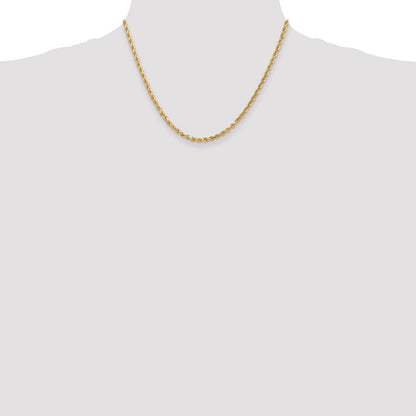 10K Gelbgold 3mm Diamantiert Kordel Halskette