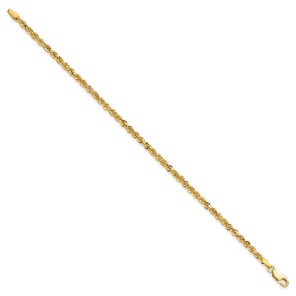 10K Gelbgold 3mm Diamantiert Kordel Gliederarmband