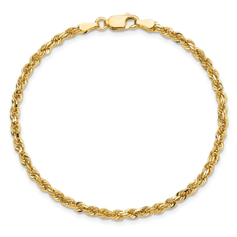 10K Gelbgold 3mm Diamantiert Kordel Kette Fußkettchen
