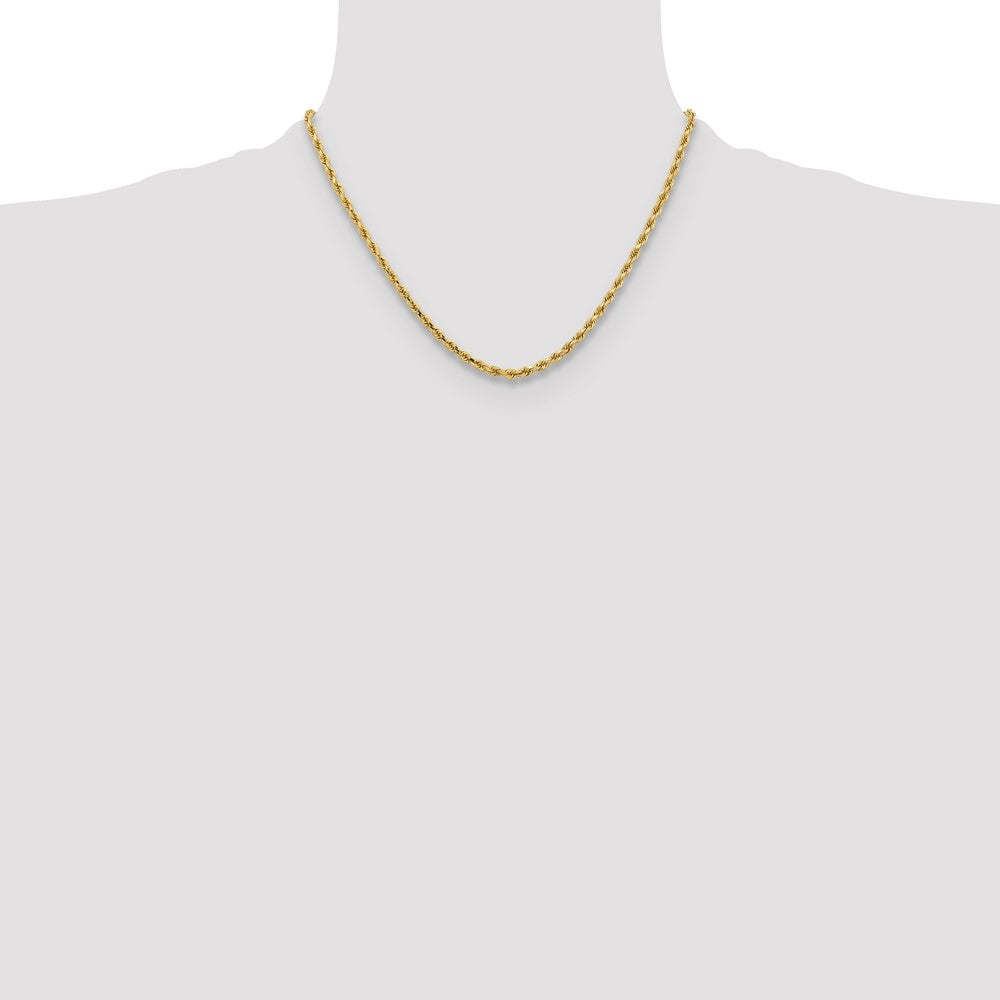10K Gelbgold 3.25mm Diamantiert Kordel Halskette