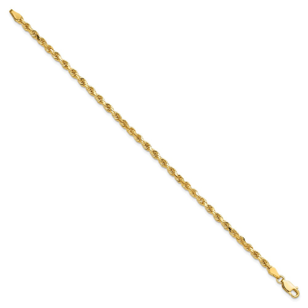 10K Gelbgold 3.25mm Diamantiert Kordel Kette Fußkettchen