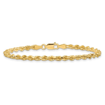 10K Gelbgold 3.25mm Diamantiert Kordel Gliederarmband