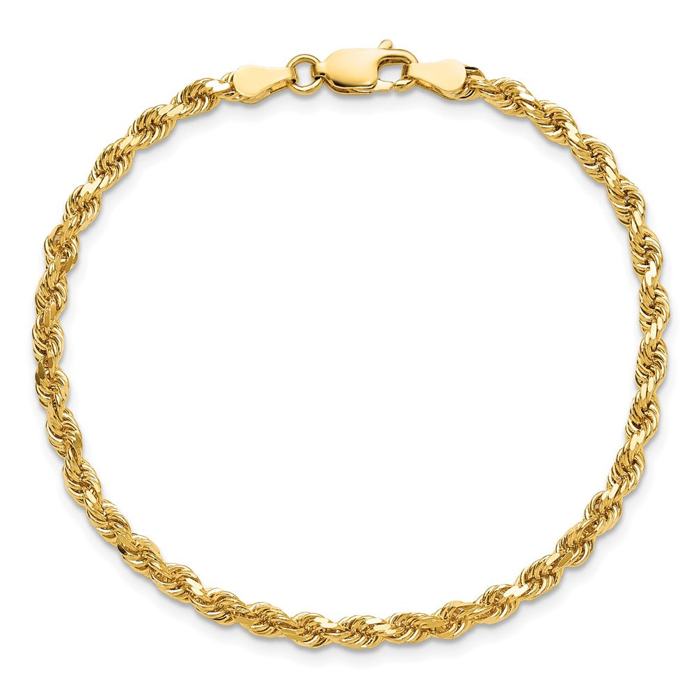 10K Gelbgold 3.25mm Diamantiert Kordel Kette Fußkettchen