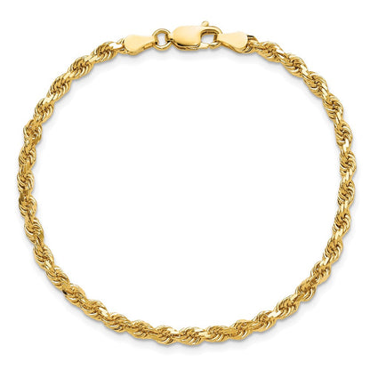 10K Gelbgold 3.25mm Diamantiert Kordel Gliederarmband