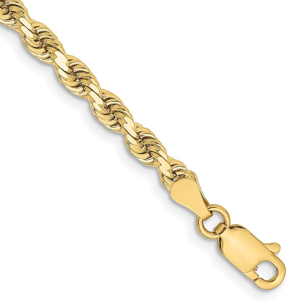 10K Gelbgold 3.25mm Diamantiert Kordel Kette Fußkettchen