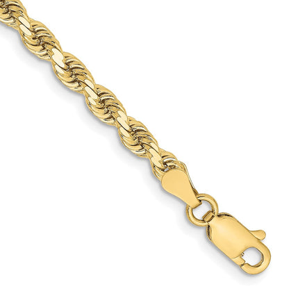 10K Gelbgold 3.25mm Diamantiert Kordel Gliederarmband