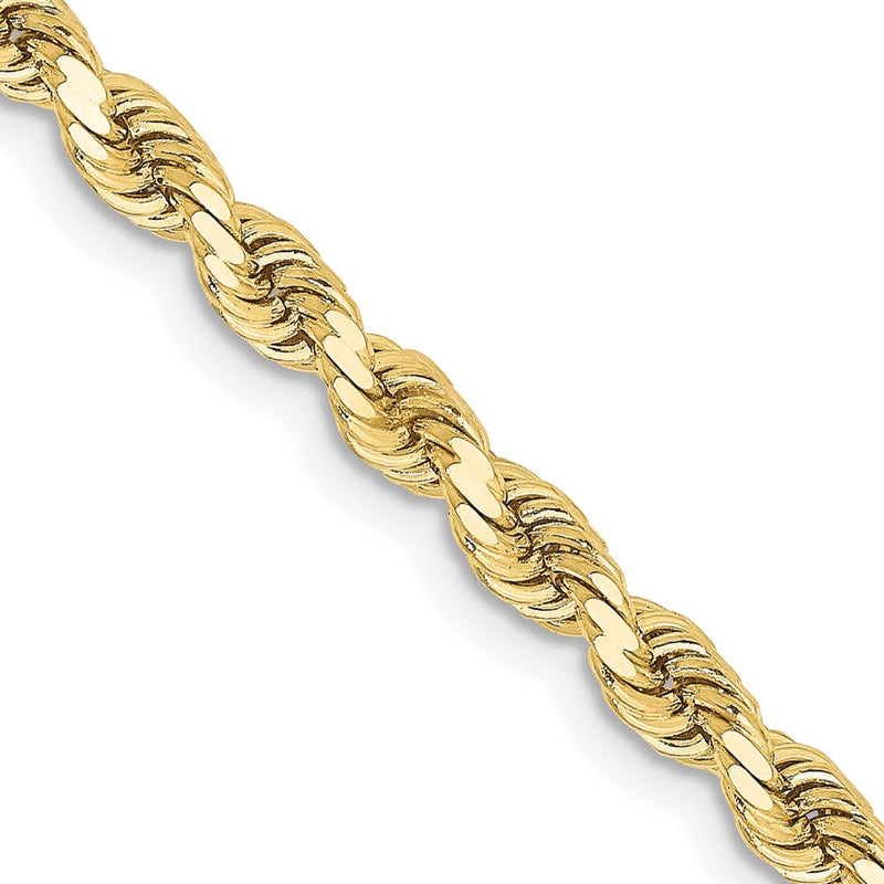 10K Gelbgold 3.25mm Diamantiert Kordel Halskette