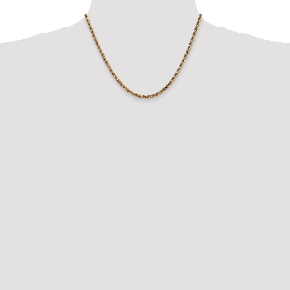10K Gelbgold 3.5mm Diamantiert Kordel Halskette